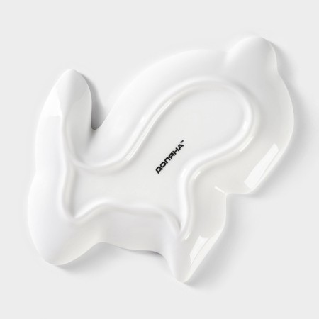 Ceramic Serving Dolyana "Cuties. Bunny ", 17.8 × 12.8 × 1.5 cm, white color-3