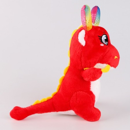 Soft toy "Dragon Red", with antennae, 10 cm-2