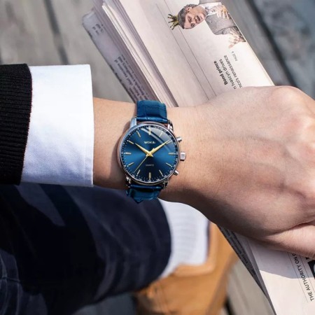 Men's watch, d-4.2 cm, blue-1