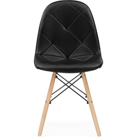 Wooden chair KVADRO 1 array of beech/metal/eco -leather, natural/black 44x51x84 cm-1