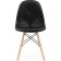 Wooden chair KVADRO 1 array of beech/metal/eco -leather, natural/black 44x51x84 cm