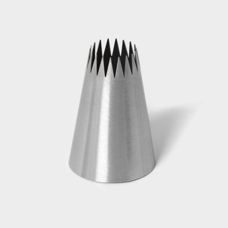 Confectionery nozzle "French star", d = 3.4 cm, output 1.7 cm, stainless steel