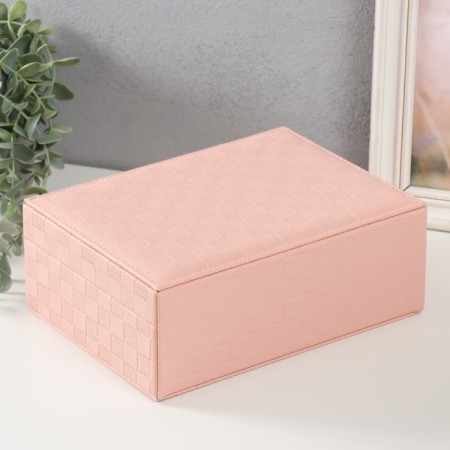 Casket to the leatherette for jewelry "Case. Chess" Pink 17.5x24x9 cm-4