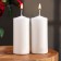Candle cylinder, 5x12 cm, set 2 pcs, white