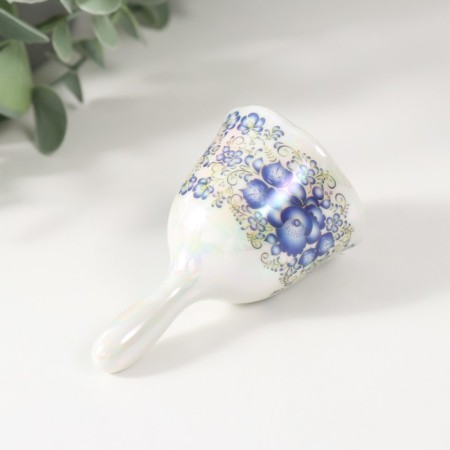 Ceramics "Blue flowers with curls" 4.8x4.8x7.8 cm bell-3
