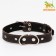 Collar leather reinforced with a kapron with a half-ring, 62 x 3.5 cm, Osh 33-60 cm, brown