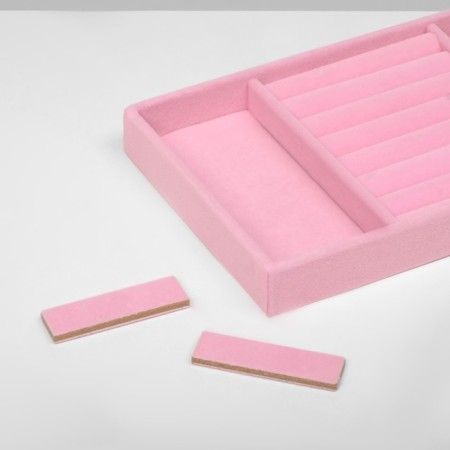 A stand for decorating 4 places and 7 strips for rings, 21 × 12.3 × 2.3 cm, pink color-3
