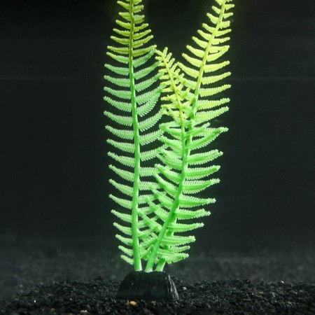 Silicone Aquarium plant, glowing in the dark, 8 x 23 cm, green