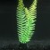 Silicone Aquarium plant, glowing in the dark, 8 x 23 cm, green