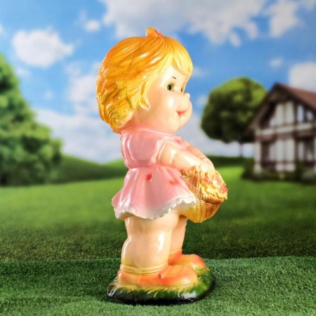 Garden figure "Girl with medium flowers" 25x23x49cm-3