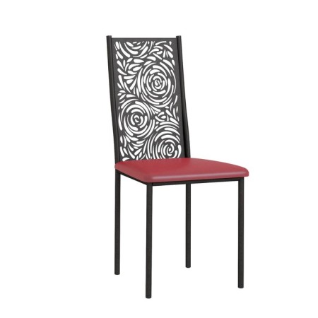 Stool "Rosa", 410 × 510 × 980 mm, vinylski, black muar / red color
