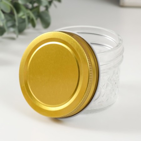 Bank for candles glass with a lid "Romb" transparent 100 ml 7x7x5.5 cm-2