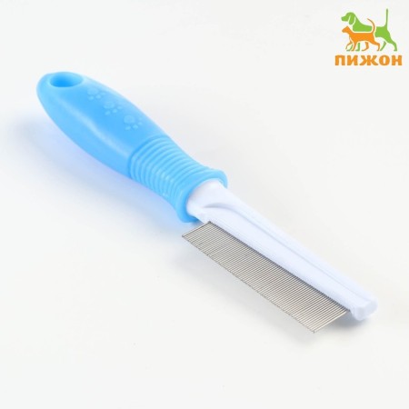 Comb "comfort" with frequent teeth, non -slip pen, 21 x 3.5 cm, blue