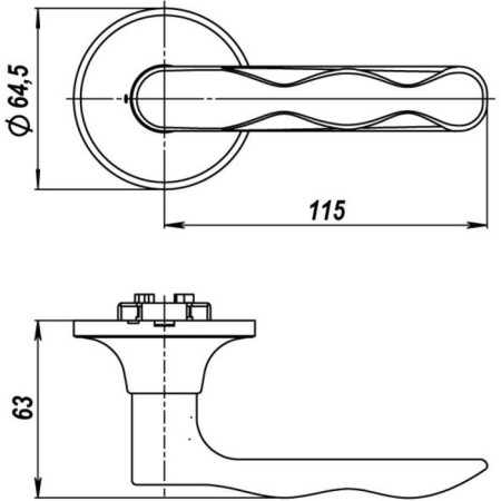 Handle latch 6024 cp-p, without fix, color chrome-1