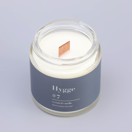 Aromatic candle "Hygge" #7 grapes nutmeg, soy wax, in a jar, 90 g-11