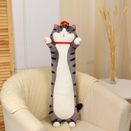 Soft toy-podushka "Cat-Emperor", 90 cm, color gray color
