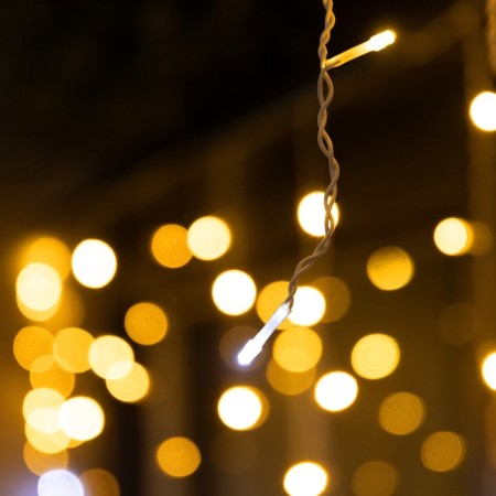 Garland "fringe" 12 × 0.7 m, IP44, UMS, white thread, 240 LED, warm white glow, flicker, 220 V-2
