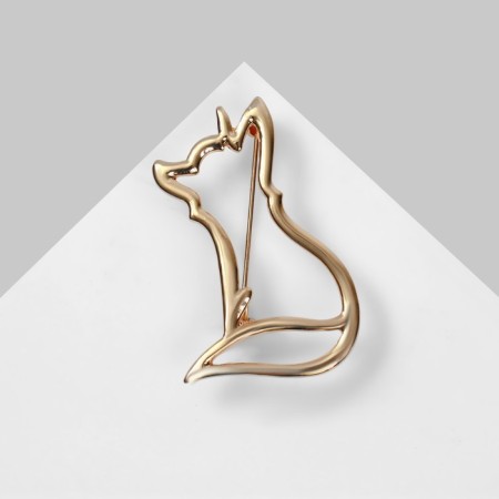 Brooch "Fox" sitting, color gold