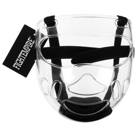 Protective mask for taekwondo Fight embare, on Velcro, size S, transparent-5