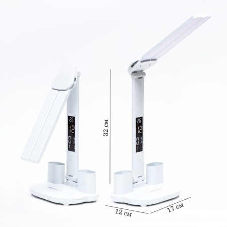 Electronic lamp hours: calendar, thermometer, LED, 3 modes, USB, 32 x 12 x 17 cm