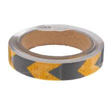 Reflective tape, self-adhesive, black and yellow, 2 cm x 8 m