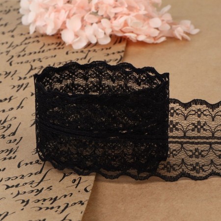Capricon lace, 45 mm × 10 ± 1 m, black color-2