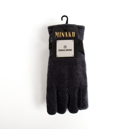 Women's gloves minku, two -layer, col. Gray, rr 24 cm-3