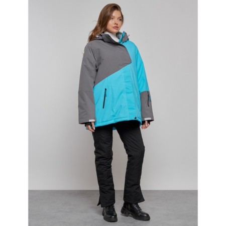 Ski jacket women's winter, size 56, blue color-16