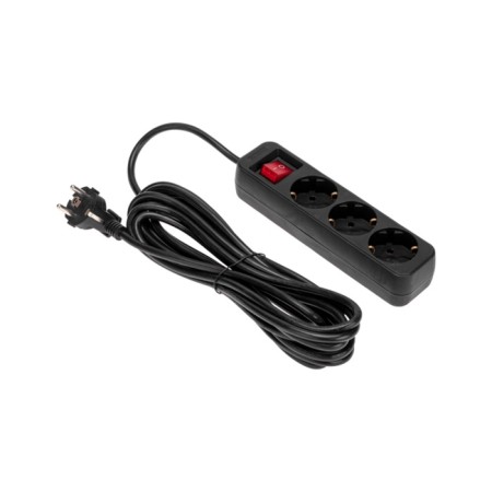 Extension cord Standard 3 Nests, 5m, 3x1.0mm², s/h, with a switch, black rexant-1