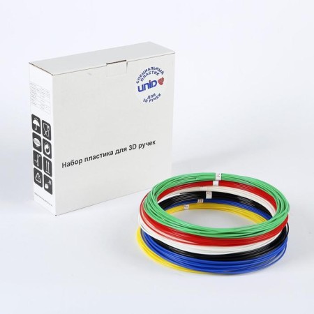 UNID PLA-6 plastic, for 3D handles, 6 colors in a set, 10 meters-1