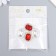 Decor for creativity Metal "Medallion octagonal" red crystal rhinestones 2x1.5 cm