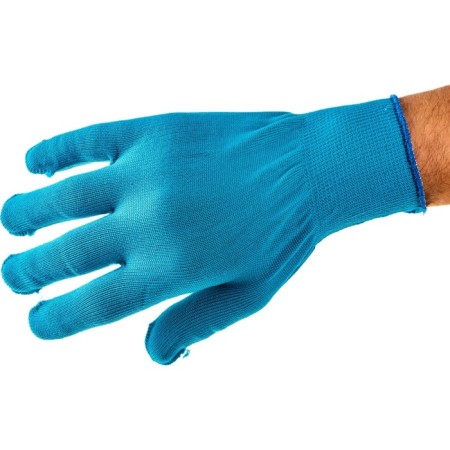 Garden, nylon gloves, knitting class 13, size 10, blue-1