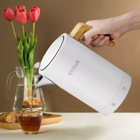 Electric kettle KitFort KT-6189, Metal, 1.7 L, 2200 W, adjustment T °, ​​White-1