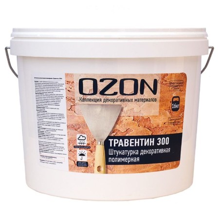 Decorative plaster Ozon "travertine 300" acrylic 8 kg