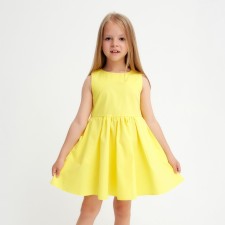 Dress for a girl with kaftan pockets, size 30 (98-104), yellow color