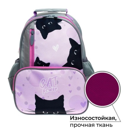 School backpack, 37 x 26 x 13 cm, ergonomic back, calligrata orth "cat"-1