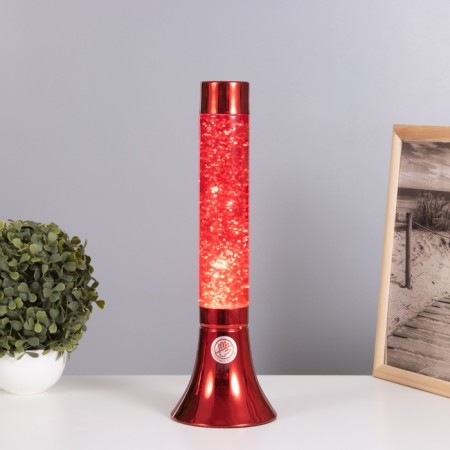 Lava-lamp "cylinder" 1x30W E14-R39 (sparkles) red 12x12x37cm-1