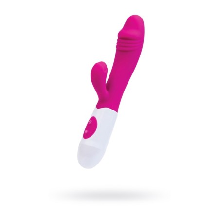 Vibrator with a clitoral stimulant Toyfa A-Toys Area, silicone, pink color, 19.5 cm