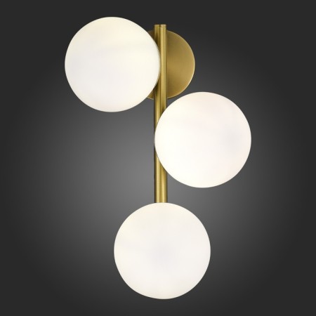 Wall lamp EVOLUCE. Sle1191-201-03. Fratta. 3x60 watts, E27, 25x38 cm, golden color-2