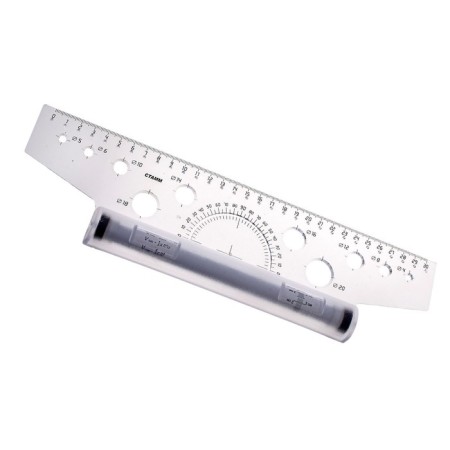 Risshin ruler 30 cm Istanm, colorless, plastic roller