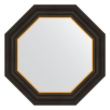 Mirror in a baguette frame, a black tree with gold 71 mm, 54x54 cm