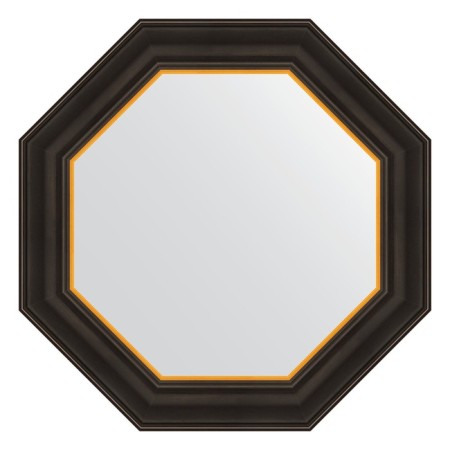 Mirror in a baguette frame, a black tree with gold 71 mm, 54x54 cm