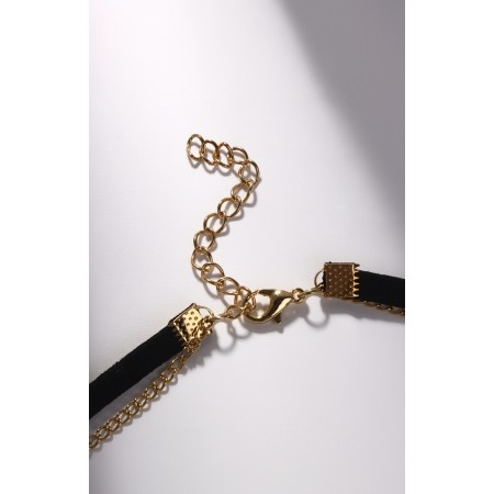 Choker "duet" heart, black-gold color, l = 30 cm-3
