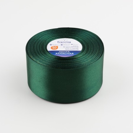 Satin ribbon, 50 mm × 33 ± 2 m, color dark emergency No. 036-1