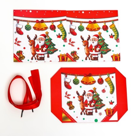 New Year. Box a gift New Year's folding "Santa Claus and Christmas tree" 15x15x15 cm.-4