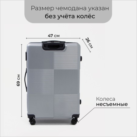 Bolshoi suitcase 28 "Coded Castle, silver color-1