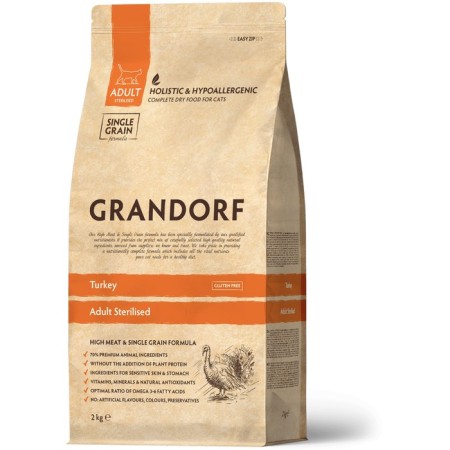Grandorf dry food for sterilized cats, turkey, low -grain, 2 kg-1