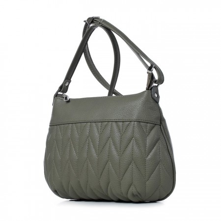 22322 Women's bag, 31x20x8 cm, leather claim, olive