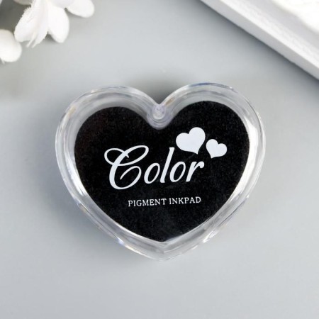 Stamping pillow "Black heart" 4.3x5x2 cm