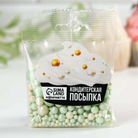 Sprinking confectionery soft: white, green, 50 g.-3